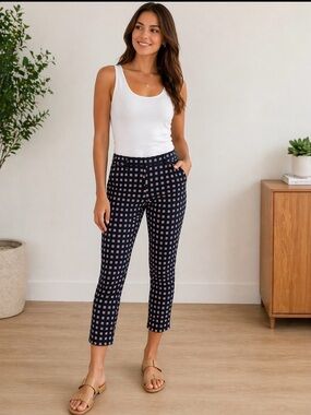 GAP Navy Geo Print Cropped Pants